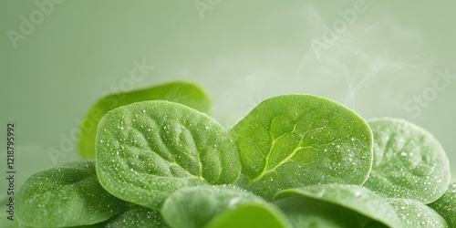 Fresh Spinach with Dew Drop...