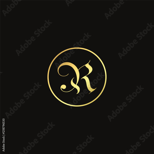Luxury vector letter R logo design concept