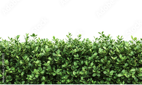 Boxwood Lush green hedge creating a vibrant and natural look. isolated on white background and transparent background.