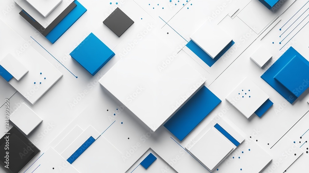 Abstract background with blue and white squares Abstract background with blue and white squares