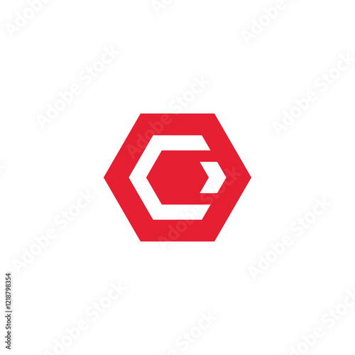 Hexagon Letter C Logo design vector template