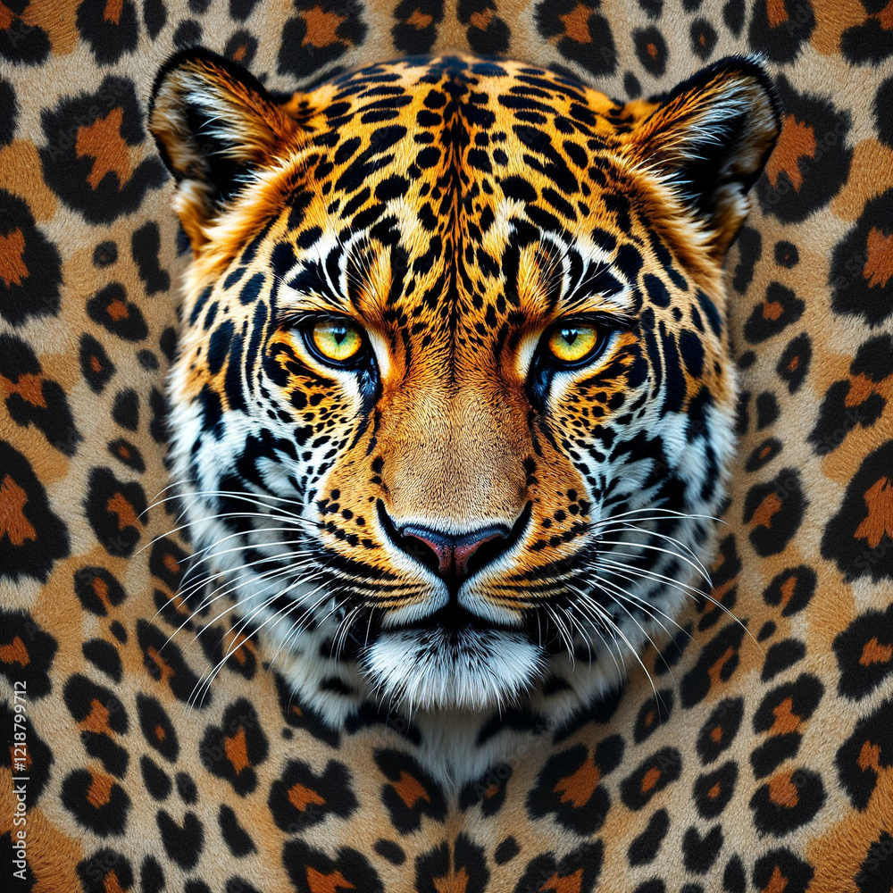 Obraz premium Illustration of leopard and leopard texture, leopard pattern