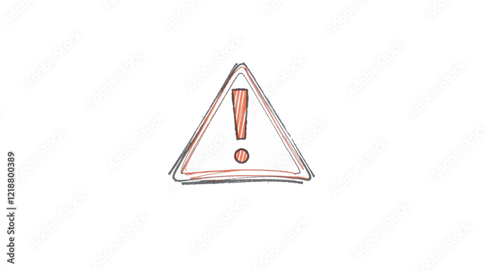 Handdrawn Warning Triangle Icon and Sign with Exclamation Mark Minimalist Sketch Transparent Background Handdrawn Warning Triangle Icon and Sign with Exclamation Mark Minimalist Sketch Transparent Background