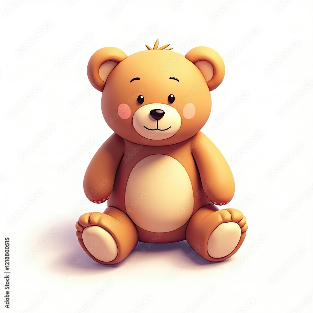 An isometric depiction of a teddy bear An isometric depiction of a teddy bear