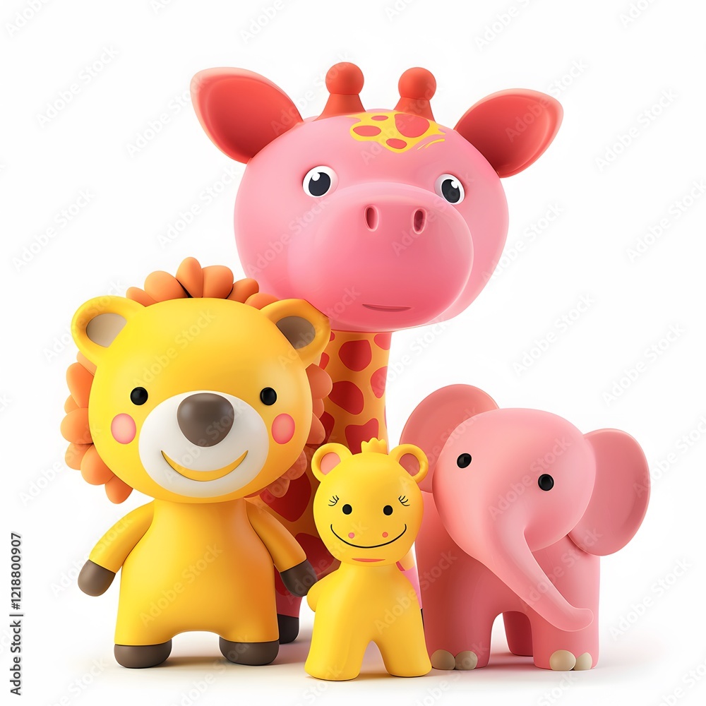 Obraz premium Colorful Cute Animal Toys for Children Playtime and Decoration