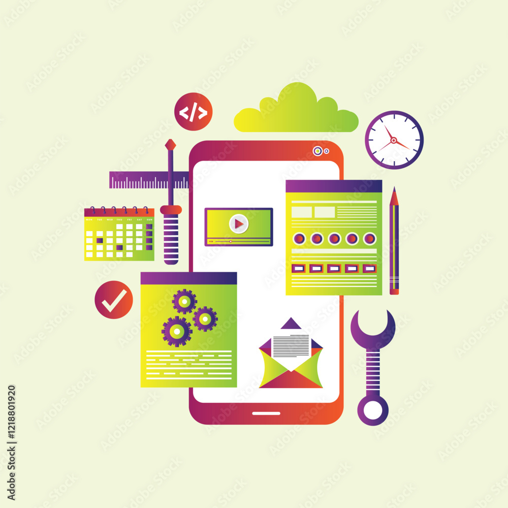 Mobile app development concept Mobile app development concept