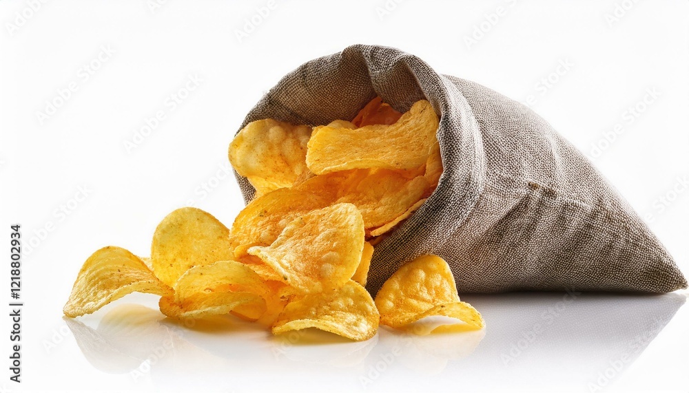 Obraz premium bag of chips isolated on white background