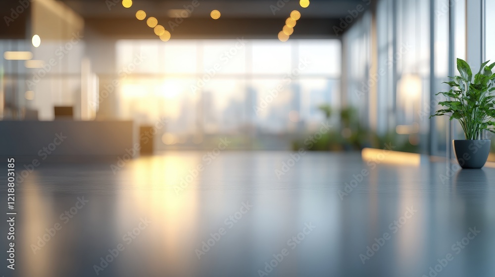 Fototapeta premium Abstract Creative Environment with Bokeh Effect and Modern Interior in Soft Light, Ideal for Visuals and Trendy Concepts Related to Design