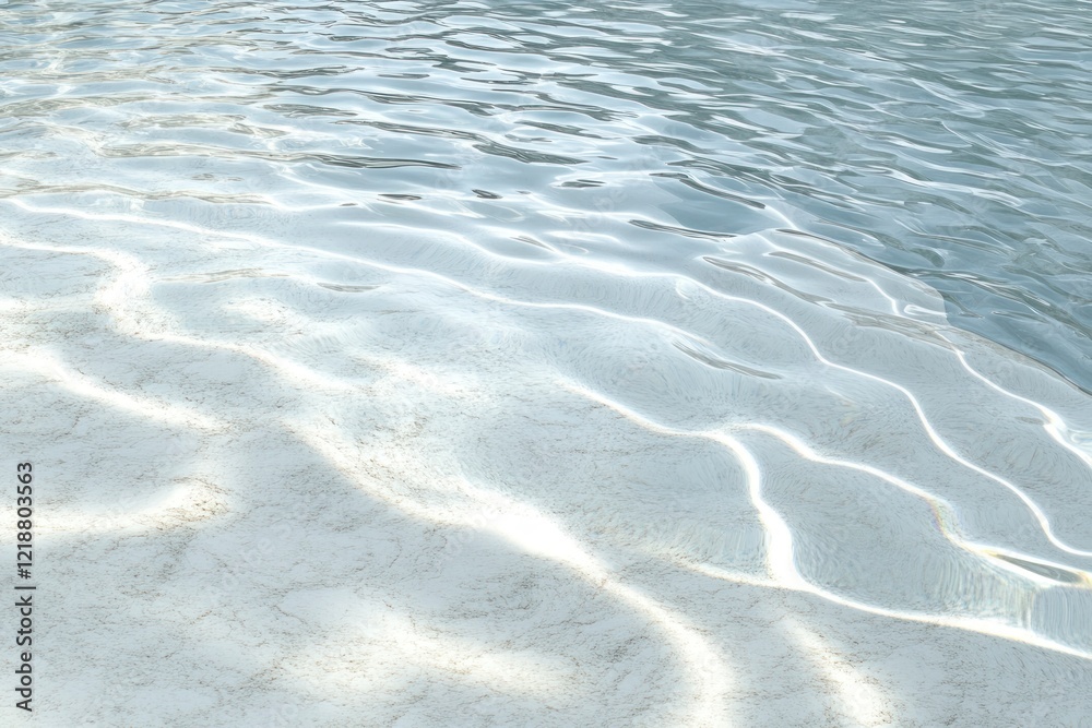 Close-up of a white, transparent, clear, and calm water surface texture with circular ripples and reflection in sunlight, suitable for a summer background or mockup banner. Close-up of a white, transparent, clear, and calm water surface texture with circular ripples and reflection in sunlight, suitable for a summer background or mockup banner.