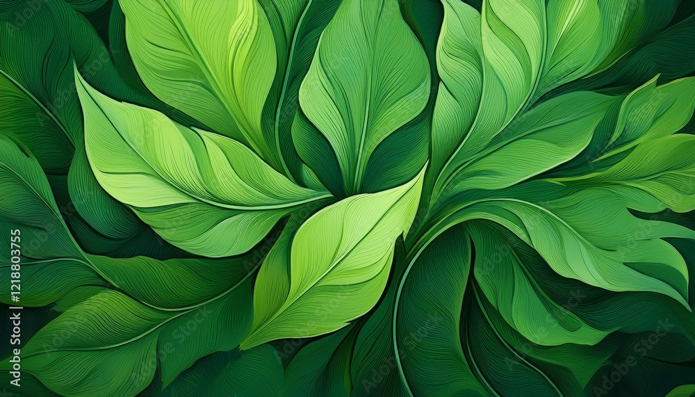 Fototapeta premium abstract green vegetal leaves wallpaper backdrop