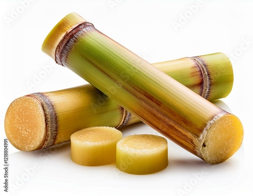 sugar cane stalk isolated on a white background