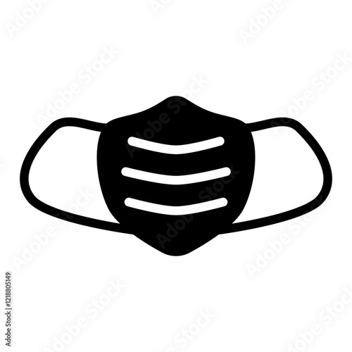 mouth guard, surgical mask, Medicine icon, simple flat style, pictogram logo symbol vector illustration, isolated on white for mobile app