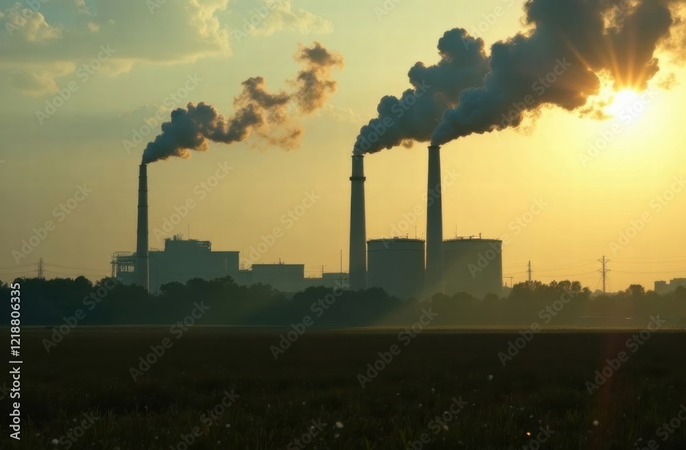 Smoke from the factory pipes. Air pollution. Poor ecology Smoke from the factory pipes. Air pollution. Poor ecology