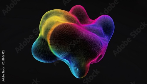 abstract fluid 3d render with a black background
