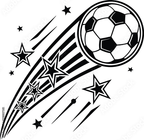 Soccer Ball Soaring Through the Stars
