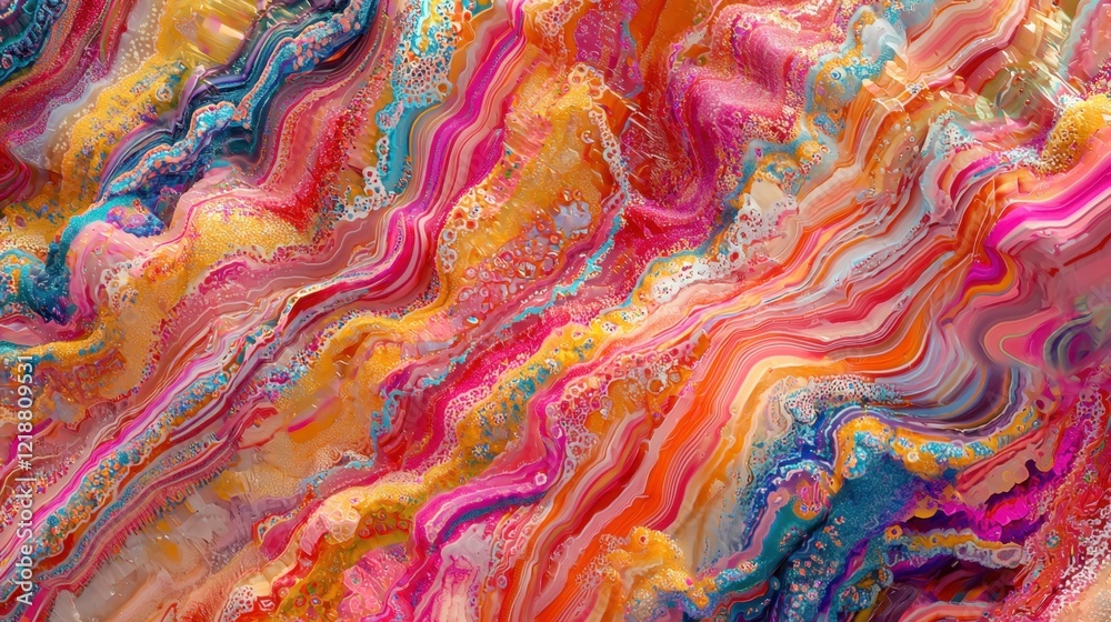 Vivid colors blend seamlessly in an abstract design, showcasing dynamic swirls of pink, orange, blue, and yellow, creating an artistic, fluid effect Vivid colors blend seamlessly in an abstract design, showcasing dynamic swirls of pink, orange, blue, and yellow, creating an artistic, fluid effect