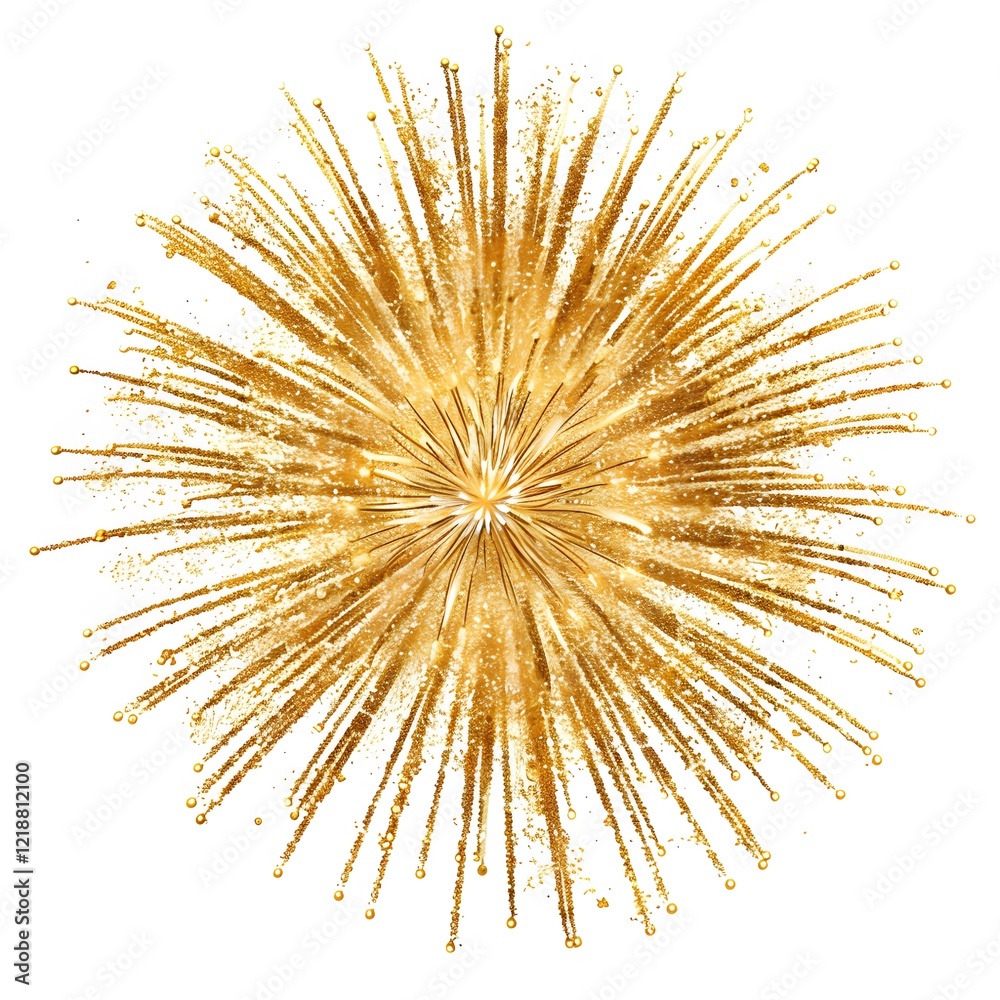 Obraz premium Golden Starburst with Radiant Shimmer for Celebratory Designs