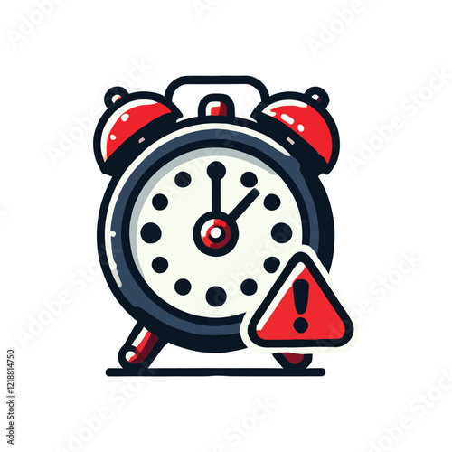 Urgent Time Alert Retro Alarm Clock Illustration