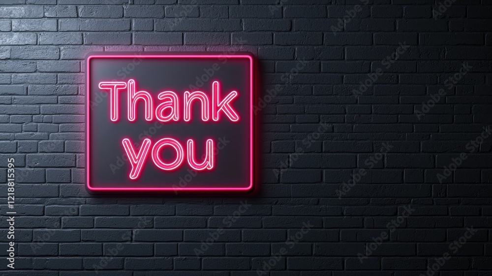 Fototapeta premium Thank-you cards neon glow art urban space digital design
