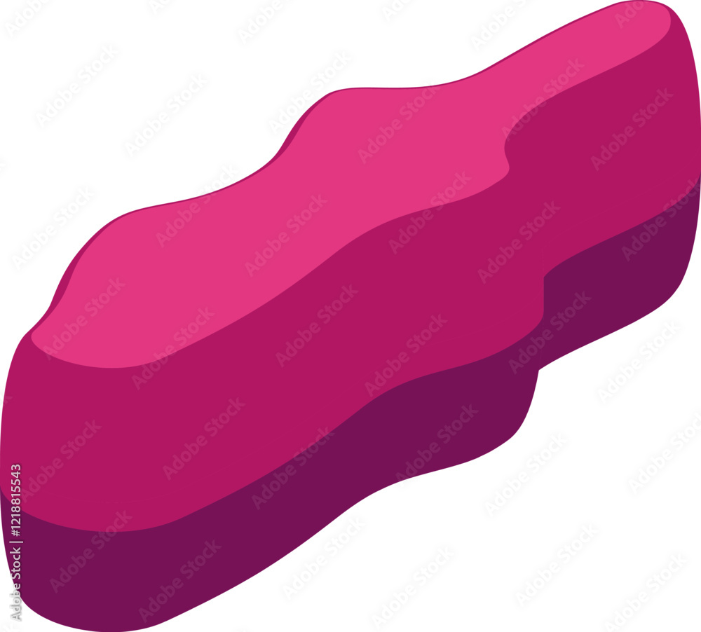 Smooth magenta shape with wavy edges creating abstract and modern design Smooth magenta shape with wavy edges creating abstract and modern design