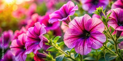 Vibrant petunia blossoms: captivating isolated floral images perfect for design projects.