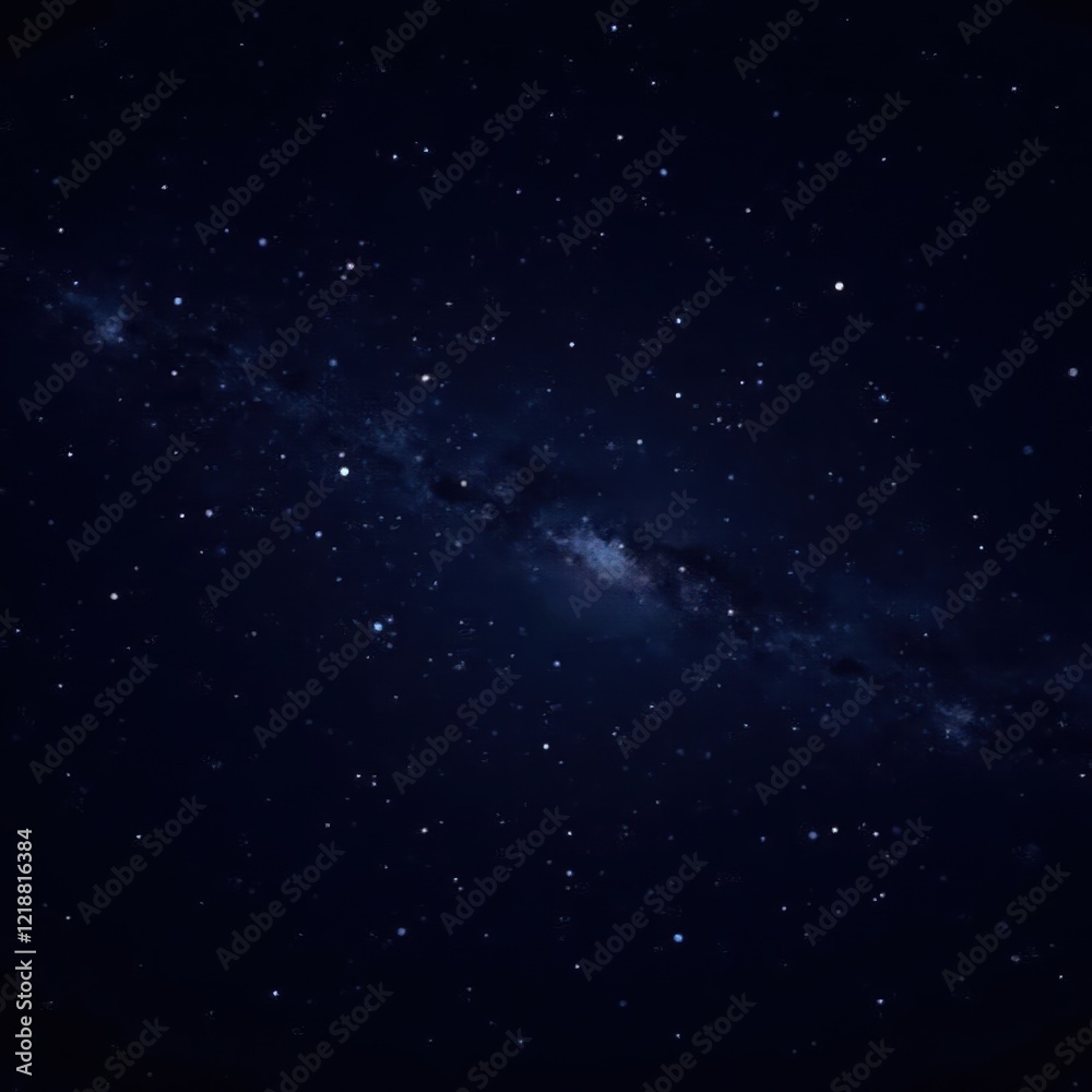 Naklejka premium Dark, inky black background, countless twinkling stars , stellar background, light