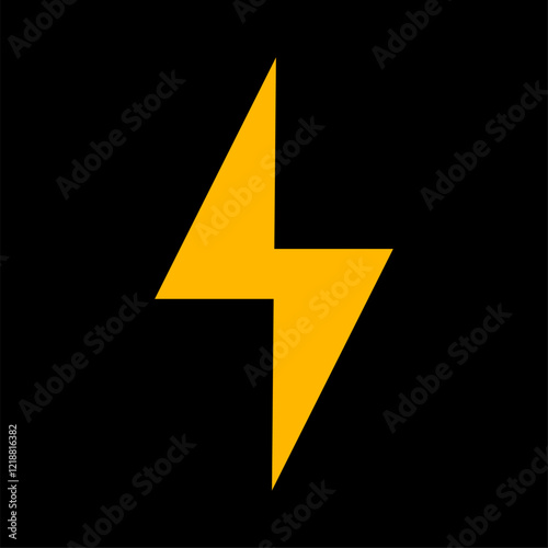 Thunder icon flash electric Charge, Bolt, simple Design, vector illustration