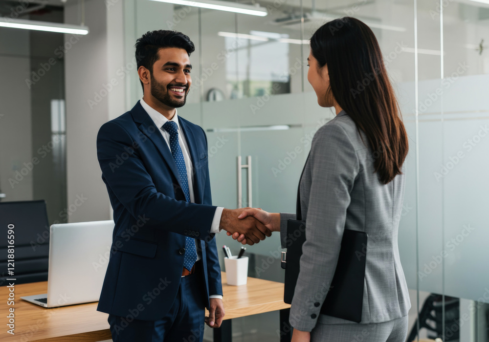 Man shaking hands with girl Man shaking hands with girl