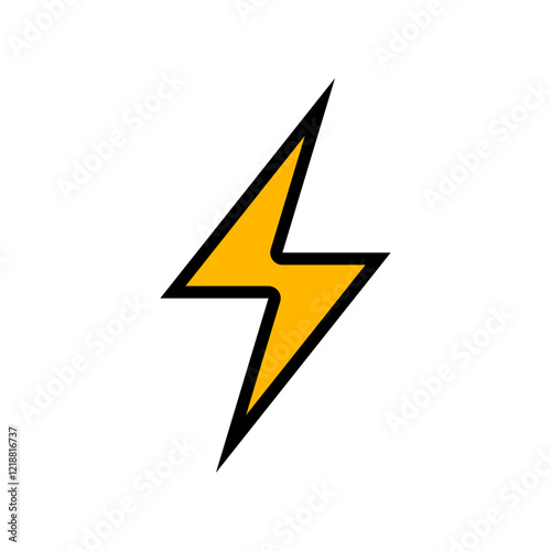 Thunder icon flash electric Charge, Filled Outline Bolt, simple Design, vector illustration