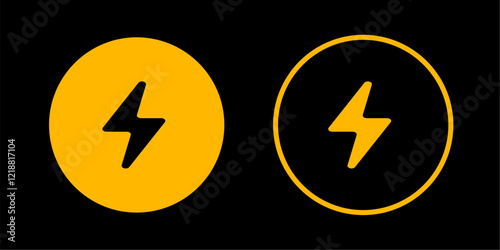 Thunder icon Circle flash electric Charge, Bolt, simple Design, vector illustration