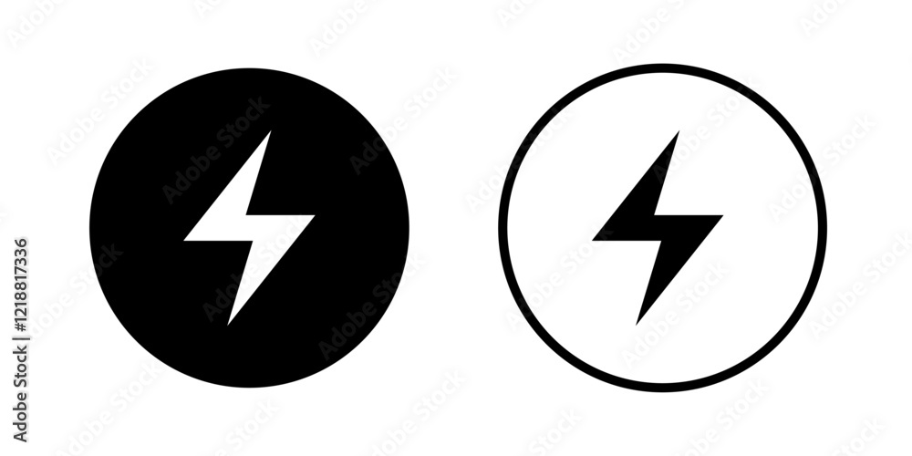 Thunder icon Circle flash electric Charge, Bolt, simple Design, vector illustration Thunder icon Circle flash electric Charge, Bolt, simple Design, vector illustration
