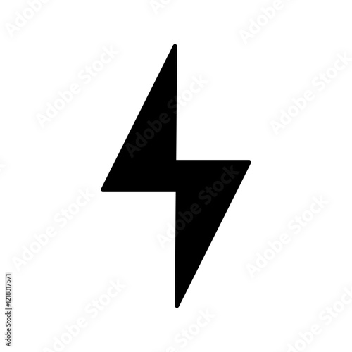 Thunder icon solid flash electric Charge, Bolt, simple Design, vector illustration