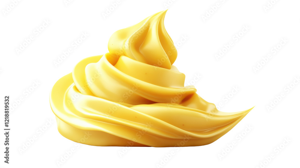Whipped yellow cream on transparent background Whipped yellow cream on transparent background