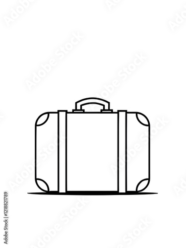 Travel suitcase illustration icon, black silhouette vector