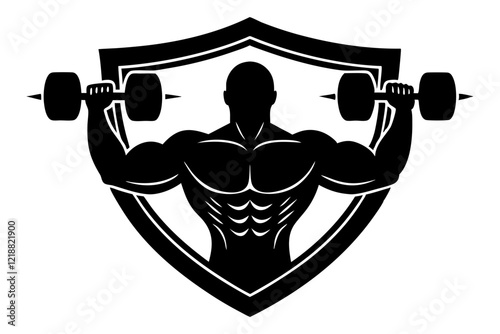 logo of  fitness design silhouette vector