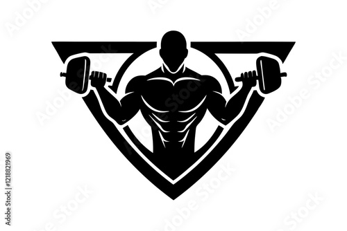 logo of  fitness design silhouette vector