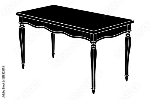 single table design silhouette vector illustration