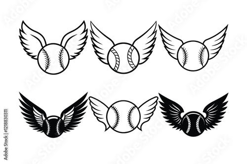 black and white wings set