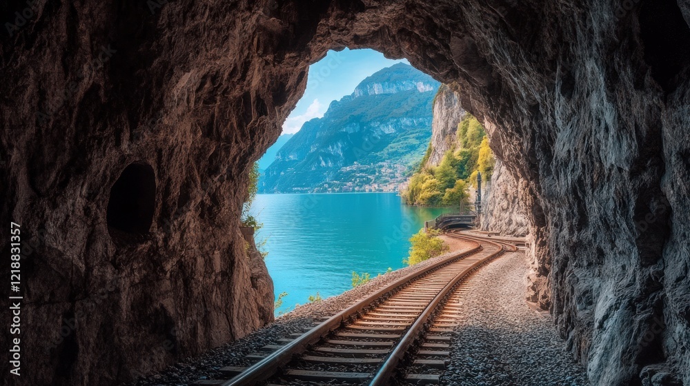 Lake Garda Railway Tunnel: Breathtaking View from the Rock Tunnel