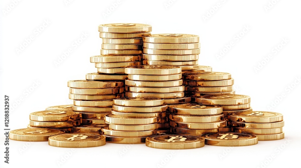 Pile of Glimmering Gold Coins Symbolizing Cryptocurrency Wealth Pile of Glimmering Gold Coins Symbolizing Cryptocurrency Wealth