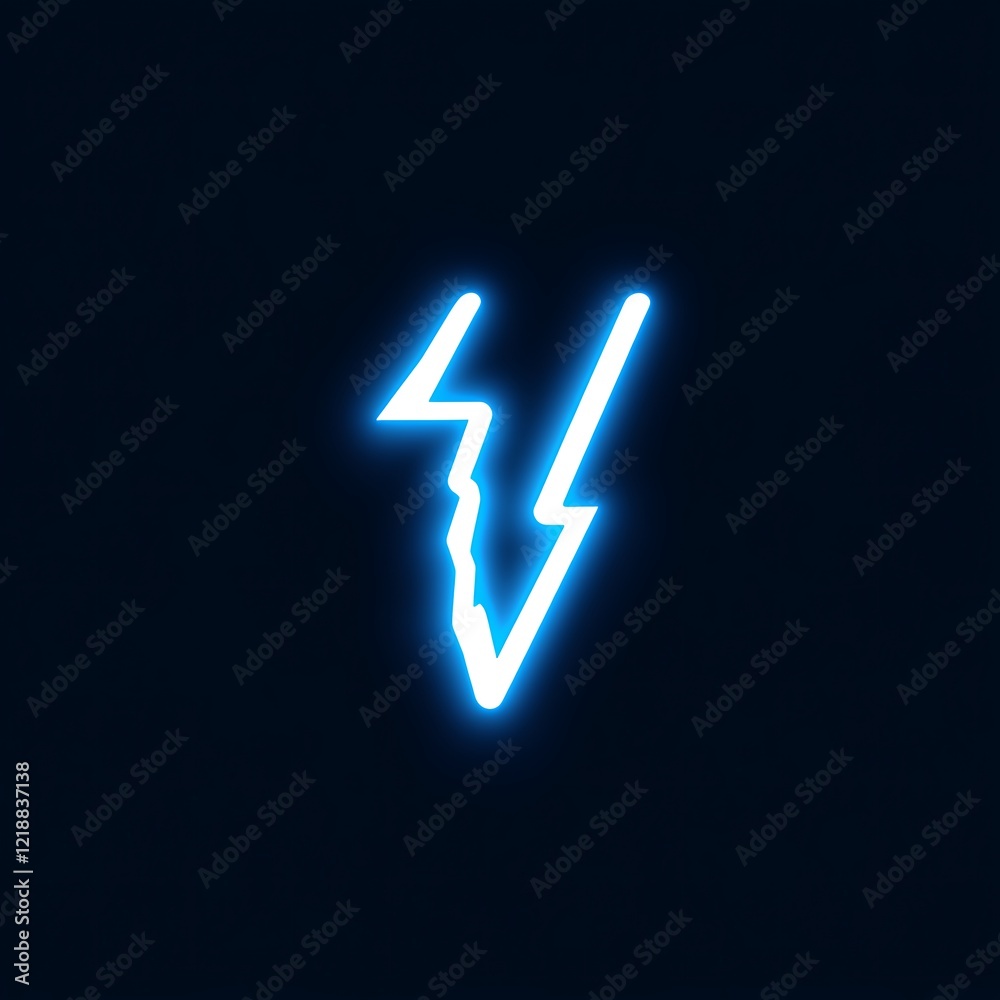 Abstract Neon Lightning Bolt V Shape Design Abstract Neon Lightning Bolt V Shape Design