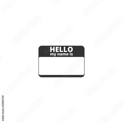 Hello My Name Is Tag with Copy Space icon isolated on transparent background photo