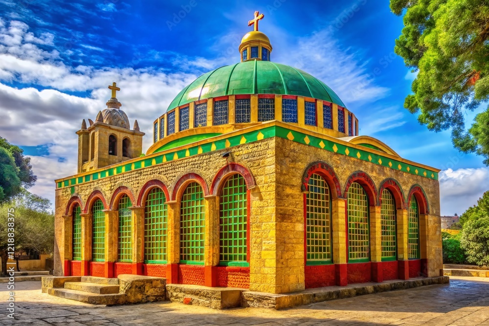 Fototapeta premium Axum Saint Mary of Zion 17th Century Church Candid Photography AI Art