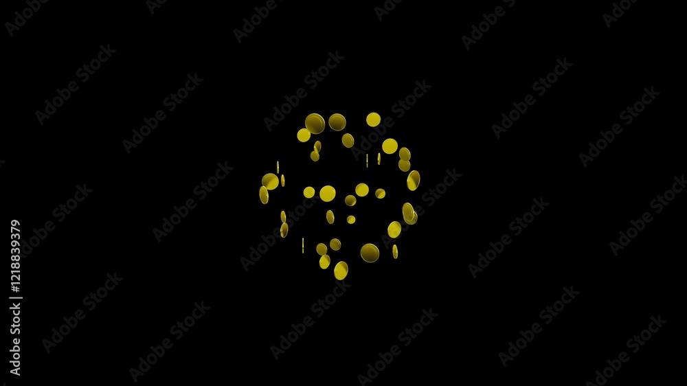 Gold coin particle fireworks 6 types with alpha channel