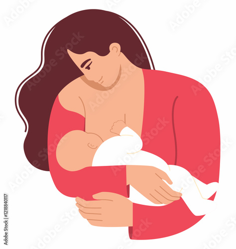 Breastfeeding. mother feeding a baby breast