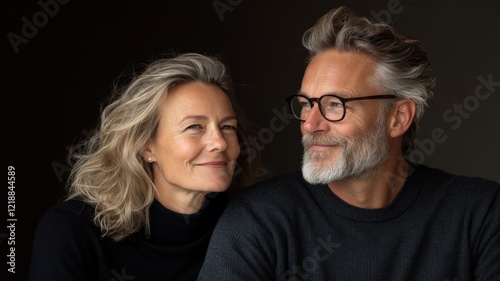 Retired couple enjoying quality time together in a cozy indoor setting, sharing smiles and memories while embracing their new phase of life