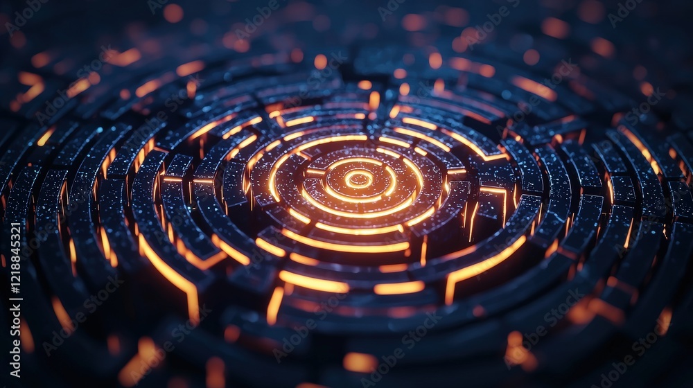 Maze glowing as interconnected pathways glow, guiding clarity insight motion. Continues connective Glow Guides radiates Maze glowing as interconnected pathways glow, guiding clarity insight motion. Continues connective Glow Guides radiates