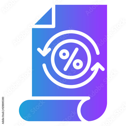 Tax Return glyph gradient icon