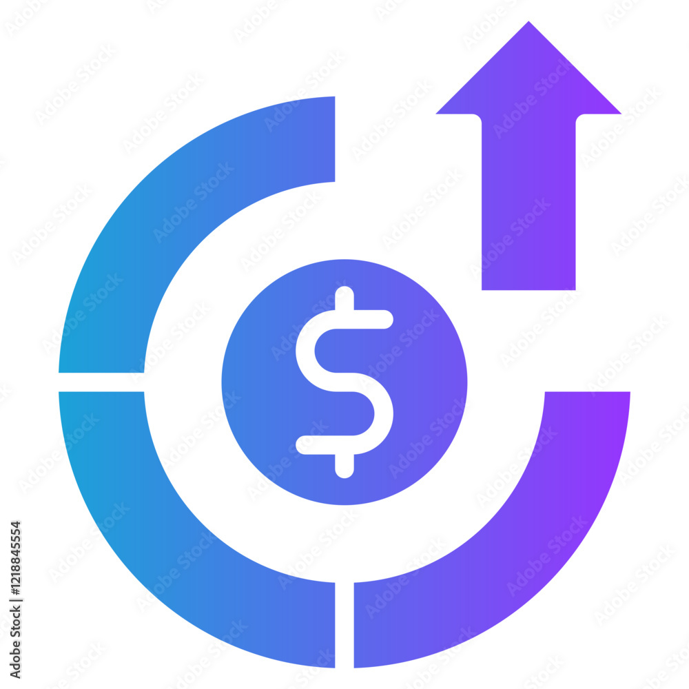 Revenue Recognition glyph gradient icon Revenue Recognition glyph gradient icon