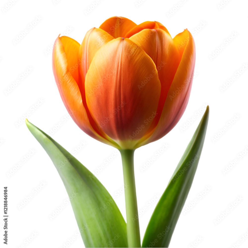 Orange tulip isolated on transparent background Orange tulip isolated on transparent background